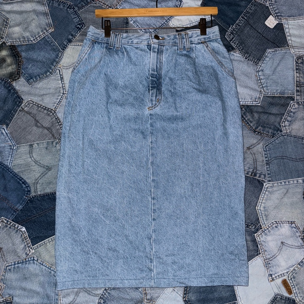 Vintage Vivaldi jean midi skirt